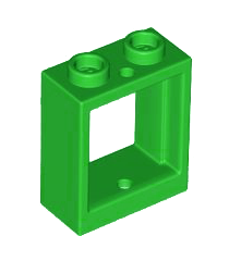 LEGO - Raam 1 x 2 x 2 vlakke voorzijde - Bright Green | N - Thumbnail
