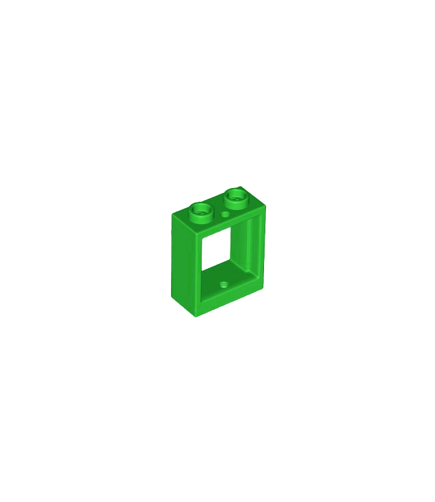 LEGO - Raam 1 x 2 x 2 vlakke voorzijde - Bright Green | N