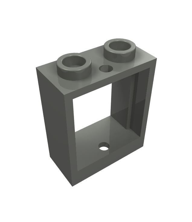LEGO - Raam 1 x 2 x 2 vlakke voorzijde - Dark Bluish Gray | N