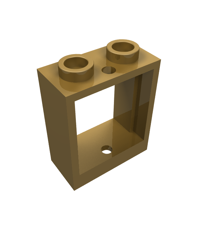 LEGO - Raam 1 x 2 x 2 vlakke voorzijde - Pearl Gold | N