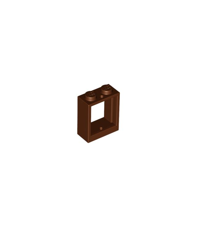 LEGO - Raam 1 x 2 x 2 vlakke voorzijde - Reddish Brown | N