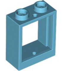 LEGO - Raam 1 x 2 x 2 vlakke voorzijde - Medium Azure | N - Thumbnail