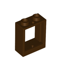 LEGO - Raam 1 x 2 x 2 vlakke voorzijde - Dark Brown | N - Thumbnail