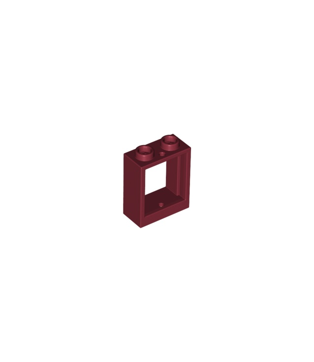 LEGO - Raam 1 x 2 x 2 vlakke voorzijde - Dark Red | N