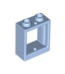 LEGO - Raam 1 x 2 x 2 vlakke voorzijde - Bright Light Blue | N - Thumbnail