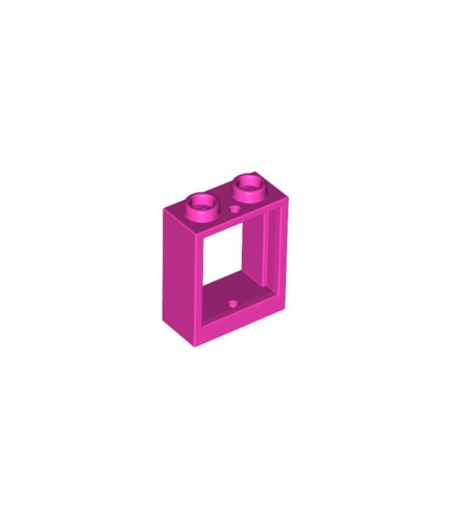 LEGO - Raam 1 x 2 x 2 vlakke voorzijde - Dark Pink | N