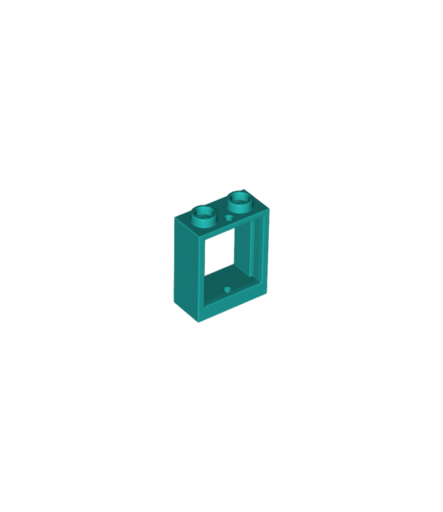 LEGO - Raam 1 x 2 x 2 vlakke voorzijde - Dark Turquoise | N