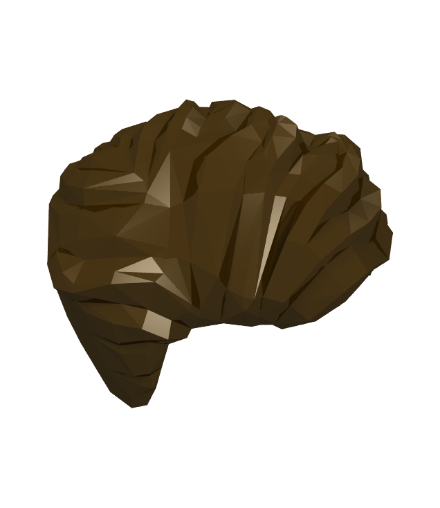 LEGO - Minifiguur-haar, naar links geveegd rommelig kapsel met lichte inham en korte bakkebaarden - Dark Brown | N