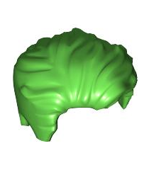 LEGO - Minifiguur-haar, naar links geveegd rommelig kapsel met lichte inham en korte bakkebaarden - Bright Green | N - Thumbnail