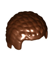 LEGO - Minifiguur-haar, mannelijk met gekrulde textuur - Reddish Brown | N - Thumbnail