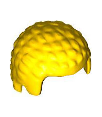 LEGO - Minifiguur-haar, mannelijk met gekrulde textuur - Yellow | N - Thumbnail