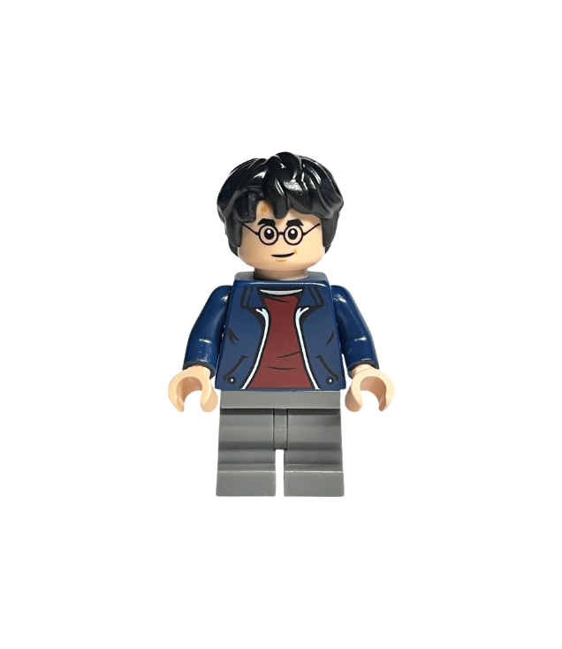 LEGO - Harry Potter - donkerblauw jasje met donkerrood shirt, donkerblauwgrijze middelbenen, zwart haar - | N