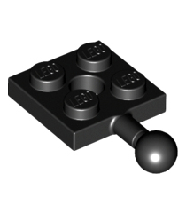 LEGO - Plaat, gemodificeerd 2 x 2 met trekbal en gat - Black | N - Thumbnail