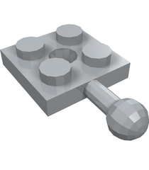 LEGO - Plaat, gemodificeerd 2 x 2 met trekbal en gat - Light Bluish Gray | N - Thumbnail
