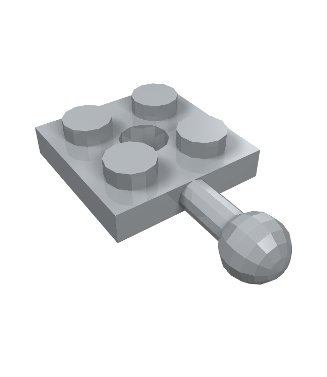 LEGO - Plaat, gemodificeerd 2 x 2 met trekbal en gat - Light Bluish Gray | N