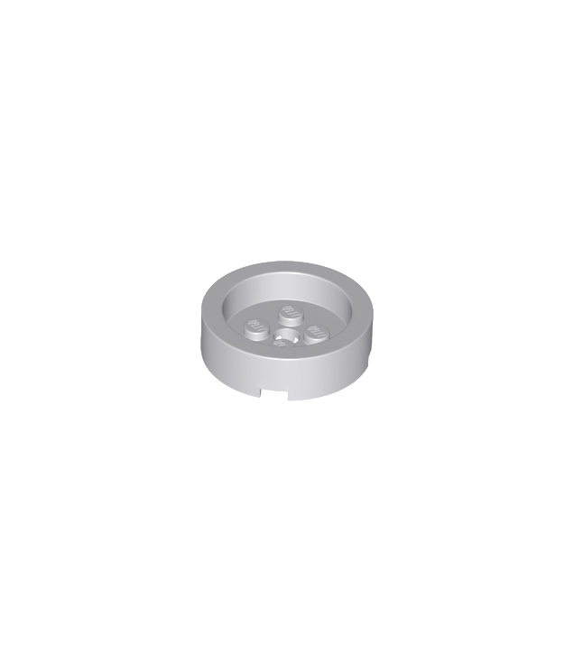 LEGO - Steen, rond 4 x 4 met verzonken midden en gat - Light Bluish Gray | N