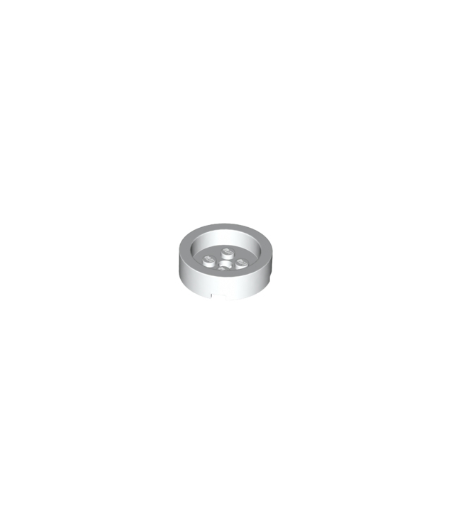 LEGO - Steen, rond 4 x 4 met verzonken midden en gat - White | N