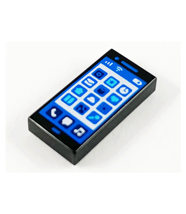 LEGO - Tegel 1 x 2 met smartphone-scherm en app-iconen-patroon - Black | N