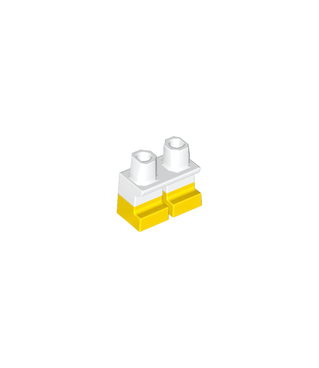 LEGO - Korte benen met gegoten gele onderbenen / laarzenpatroon - White | N
