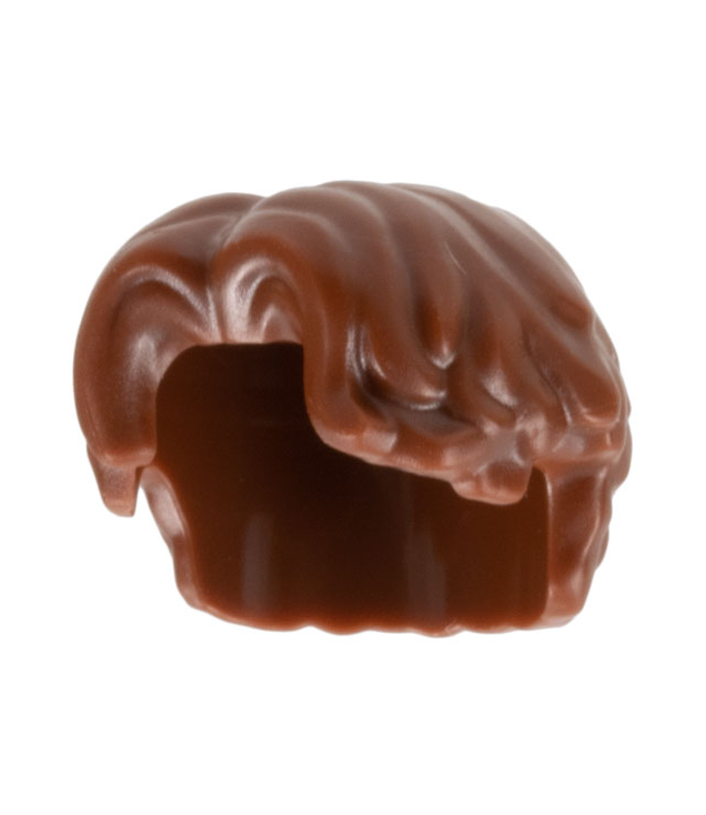 LEGO - Minifiguur-haar, kort golvend met scheiding rechts - Reddish Brown | N