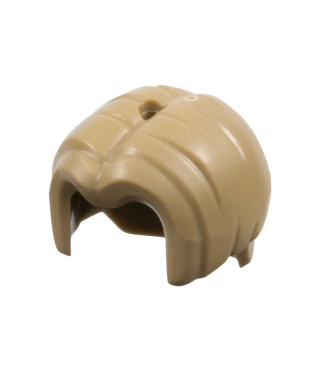 LEGO - Minifiguur-haar, komkapsel met middenscheiding en gat bovenop - Dark Tan | N