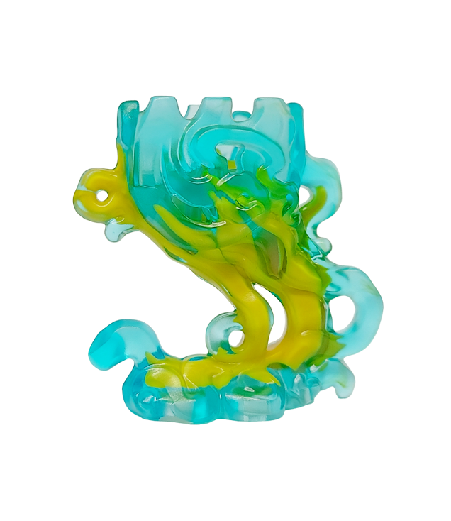 LEGO - Minifiguur-sokkel geest / rook met gemarmerd lichtoranje patroon - Trans-Light Blue | N