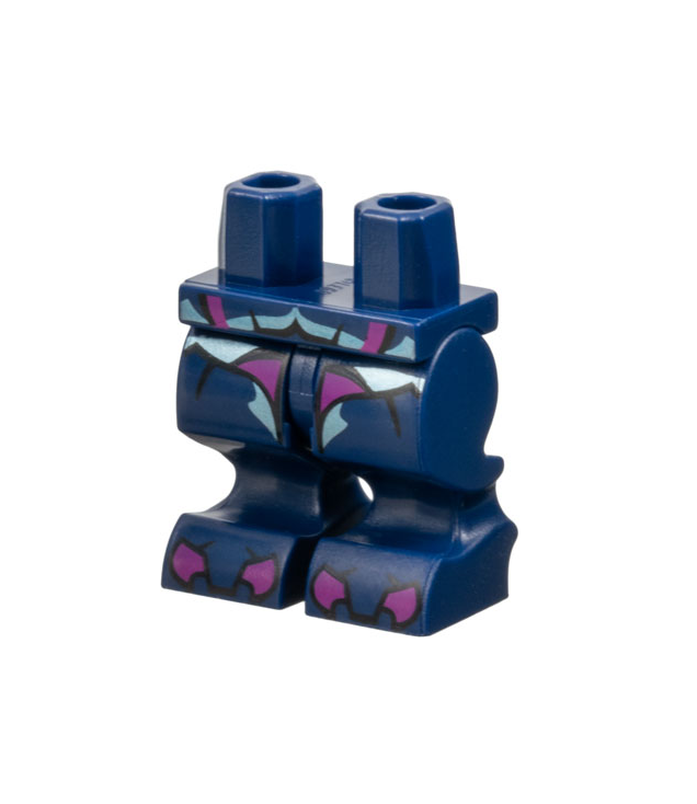 LEGO - Heupen en dierenbenen met magenta klauwen en metallic lichtblauw insectenpantserpatroon - Dark Blue | N