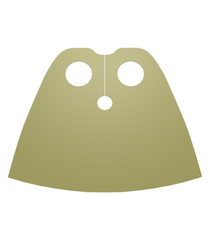 LEGO - Minifiguur-cape van stof, zeer kort - traditioneel gesteven materiaal - Olive Green | N - Thumbnail