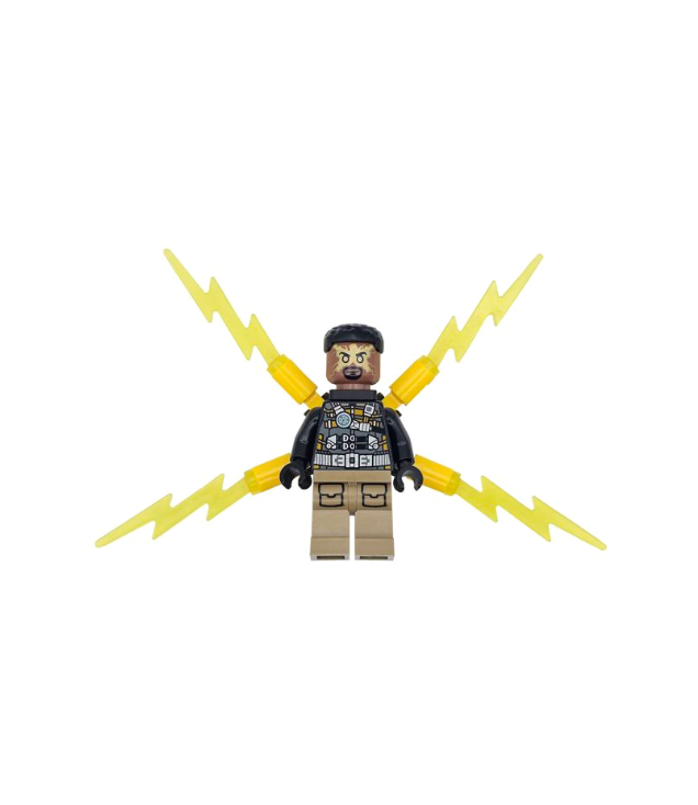 LEGO - Electro - zwart en donkerbeige pak, middelbruin hoofd, kleine elektrische vleugels - | N