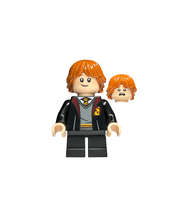 LEGO - Ron Wemel - Griffoendor-jas, trui, overhemd en stropdas, korte zwarte benen - | N