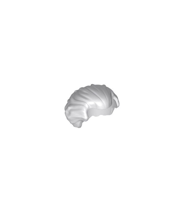 LEGO - Minifiguur-haar, naar achter gekamd met inham, kinlang en vol achteraan - Light Bluish Gray | N