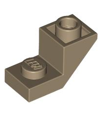 LEGO - Helling, omgekeerd 45 graden 2 x 1 met 2/3 uitsparing - Dark Tan | N - Thumbnail