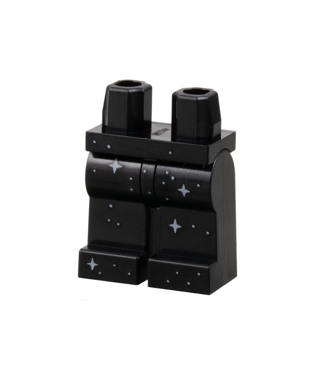 LEGO - Heupen en benen met witte stippen en sprankel-/sterrenpatroon - Black | N