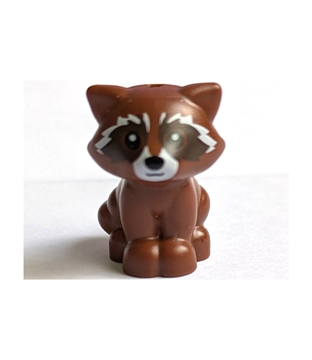 LEGO - Wasbeer, Friends met witte snuit, zwarte neus en donkerbruine gezichtsmarkeringen - Reddish Brown | N