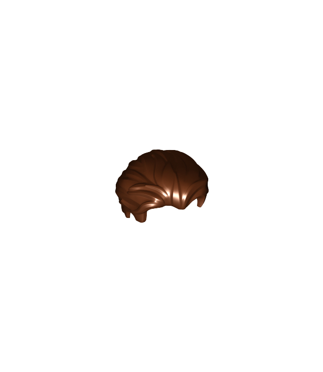 LEGO - Minifiguur-haar, naar achter gekamd met lichte inham en korte bakkebaarden - Reddish Brown | N