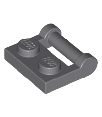 LEGO - Plaat, gemodificeerd 1 x 2 met staaf-handgreep aan zijkant - gesloten uiteinden - Dark Bluish Gray | N - Thumbnail
