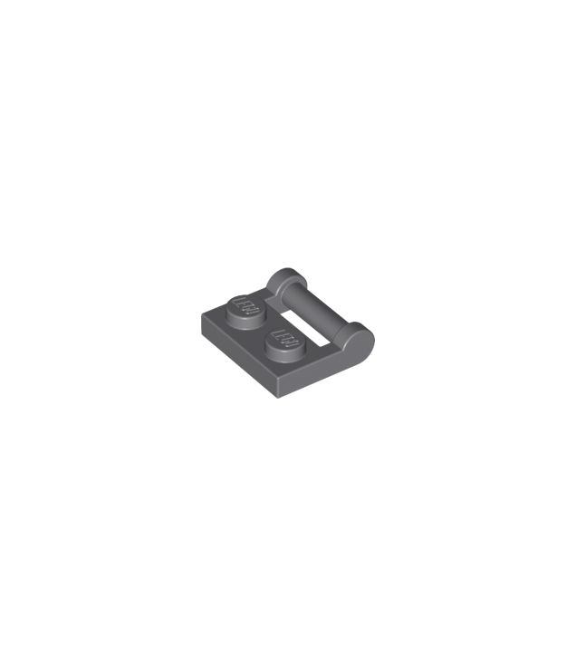 LEGO - Plaat, gemodificeerd 1 x 2 met staaf-handgreep aan zijkant - gesloten uiteinden - Dark Bluish Gray | N