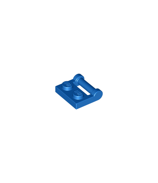 LEGO - Plaat, gemodificeerd 1 x 2 met staaf-handgreep aan zijkant - gesloten uiteinden - Blue | N