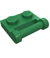 LEGO - Plaat, gemodificeerd 1 x 2 met staaf-handgreep aan zijkant - gesloten uiteinden - Green | N - Thumbnail