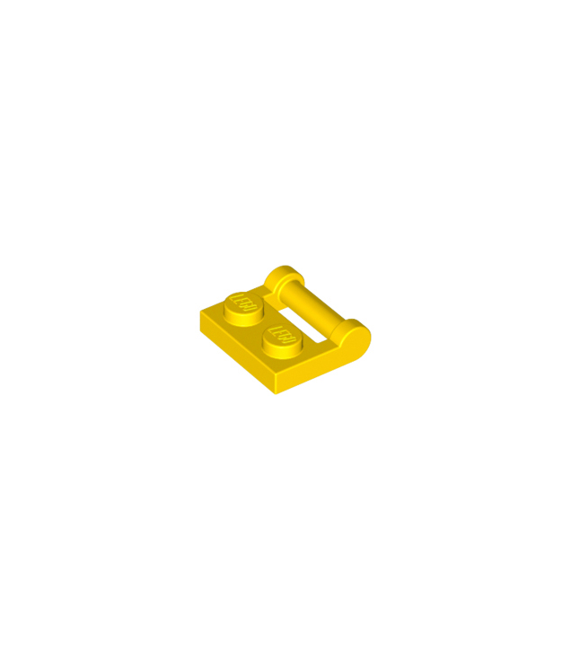 LEGO - Plaat, gemodificeerd 1 x 2 met staaf-handgreep aan zijkant - gesloten uiteinden - Yellow | N