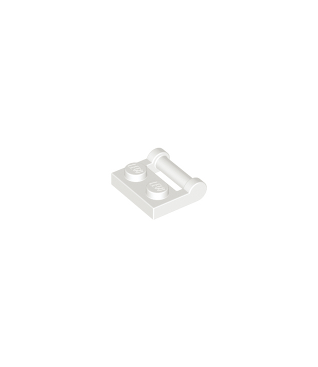 LEGO - Plaat, gemodificeerd 1 x 2 met staaf-handgreep aan zijkant - gesloten uiteinden - White | N