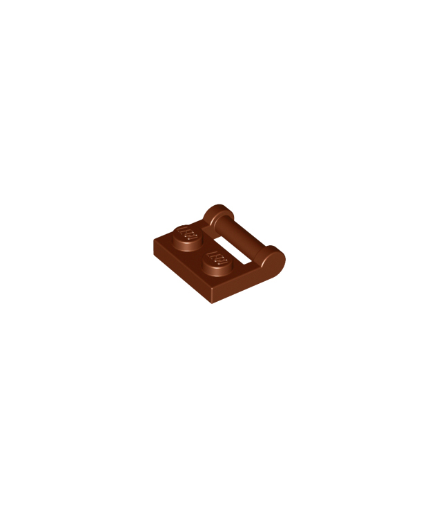 LEGO - Plaat, gemodificeerd 1 x 2 met staaf-handgreep aan zijkant - gesloten uiteinden - Reddish Brown | N