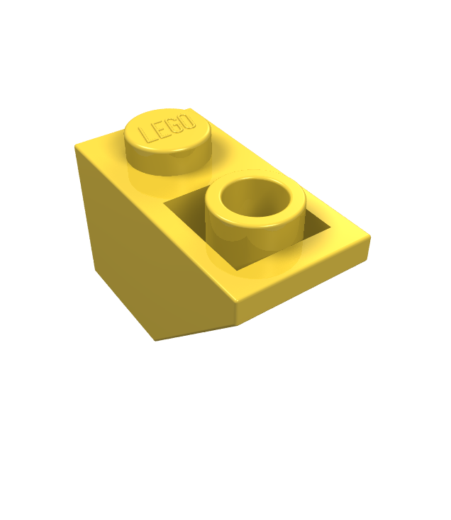 LEGO - Helling, omgekeerd 45 graden 2 x 1 - Yellow | N