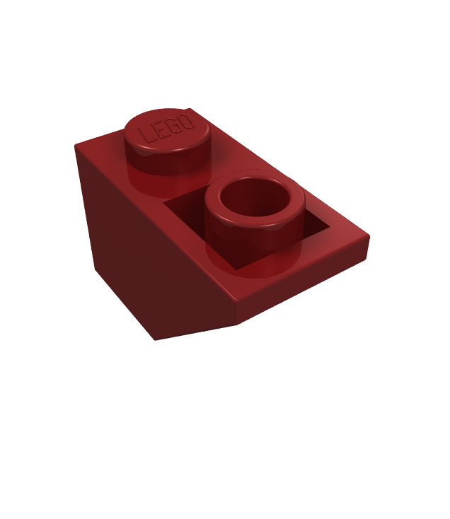 LEGO - Helling, omgekeerd 45 graden 2 x 1 - Dark Red | N