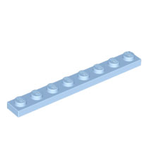 LEGO - Plaat 1 x 8 - Bright Light Blue | N - Thumbnail