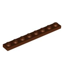 LEGO - Plaat 1 x 8 - Reddish Brown | N - Thumbnail