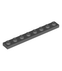 LEGO - Plaat 1 x 8 - Dark Bluish Gray | N - Thumbnail