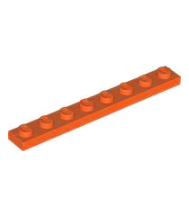 LEGO - Plaat 1 x 8 - Reddish Orange | N - Thumbnail