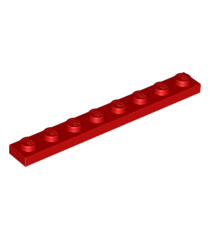 LEGO - Plaat 1 x 8 - Red | N - Thumbnail