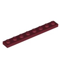 LEGO - Plaat 1 x 8 - Dark Red | N - Thumbnail